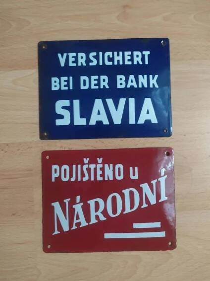 Smaltované cedulky  - Starožitnosti