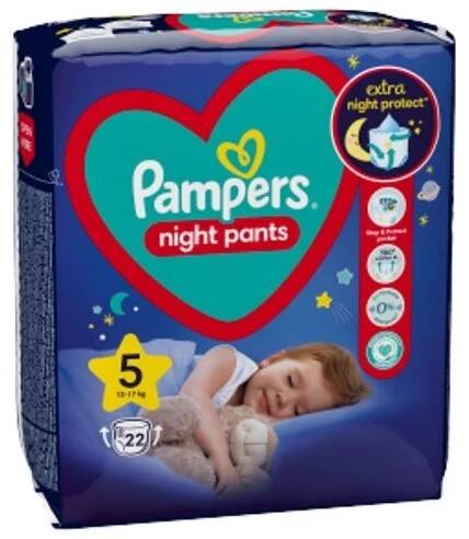 Pampers Night Pants 5, (12-17 kg) 22 ks - Nappy