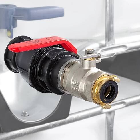 IBC container connection, brass ball valve, GEKA connection
