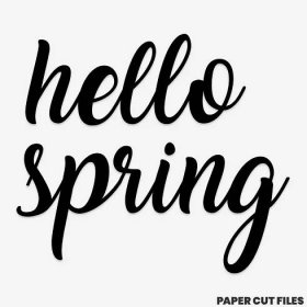 'Hello spring' quote - Free SVG & PNG