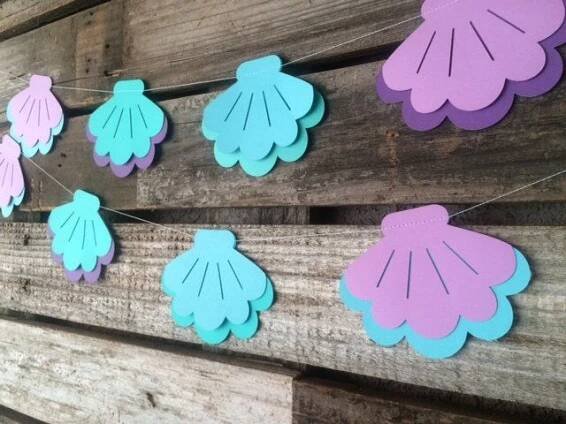 Sea Shells- Mermaid Party Garland- Under the Sea, Baby Shower, Birthday Party, Beach Party … | Fiesta baby showers de tema sirena, Bebé sirena, Cumpleaños de sirena