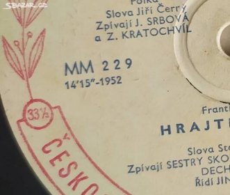 LP -Československá dlouhohrající deska vydání 1952 - České Budějovice - Sbazar.cz