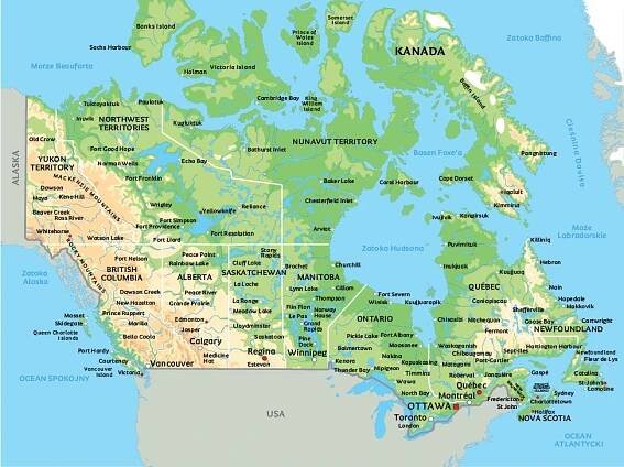 Kanada Mapa - Mapa