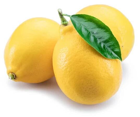 Zralý citron ovoce s lemon leaf na bílém pozadí. — Stock obrázek