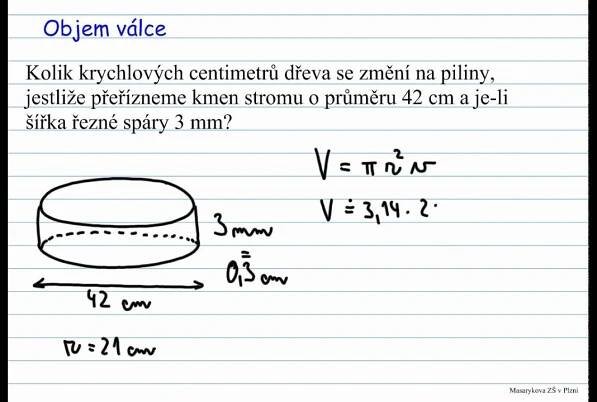 objem válce - př.3 - YouTube
