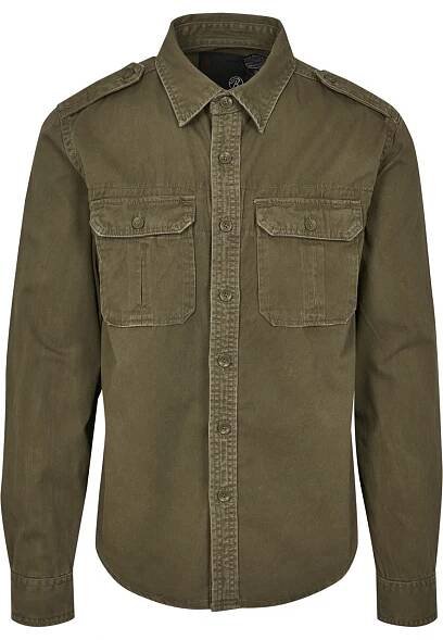 Pánská košile Brandit Vintage - olivová - Velikost: 4XL