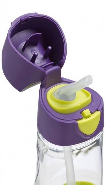 b.box láhev na pití s brčkem 450 ml - Fialová/zelená | DetskyDum.cz
