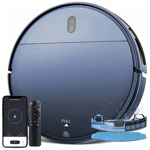 * * Robot Vacuum Cleaner Auto Charging 1400Pa * App Control With Water Tank Dust Box Wet Suction Mopping Electric Sweeper For Smar