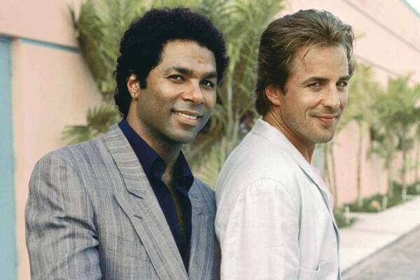 Philip Michael Thomas as Det. Ricardo 'Rico' Tubbs, Don Johnson as Det. James 'Sonny' Crockett 