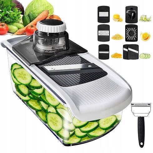 MANDOLINE KRÁJEČ NA ZELENINY STRUHADLO NA ZELENINY OKUREK TENKÉ PLÁTKY