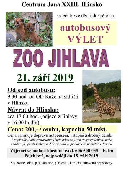 Zájezd do ZOO Jihlava s Centrem Jana XXIII. | iHLINSKO.cz