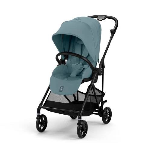KINDERWAGEN Melio Carbon  - Pastellblau/Schwarz, Basics, Textil/Metall (82-91/49/96,5-107cm) - Cybex