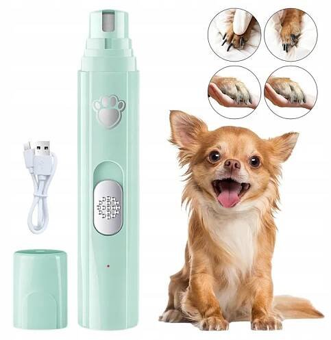 ELEKTRICKÝ PILNÍK, NŮŽKY NA PSÍ A KOČIČÍ DRÁPKY, BRUSKA, FRÉZKA, 3 BRUSY, ZELENÁ