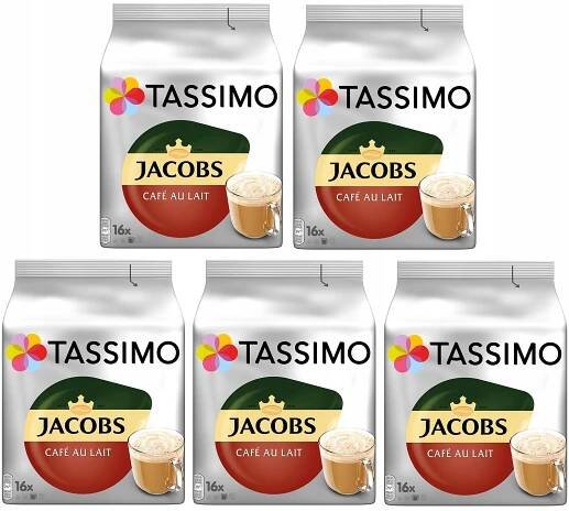 Kapsle 5 x 16 TASSIMO Jacobs Cafe Au Lait SET
