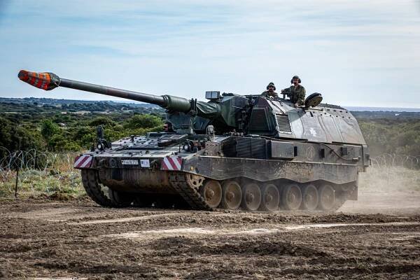 German Soldiers prepare their Leopard 2 A7V battle tanks to take part in NATO’s upcoming exercise Noble Jump 23 at Capo Teulada, Italy April 27.