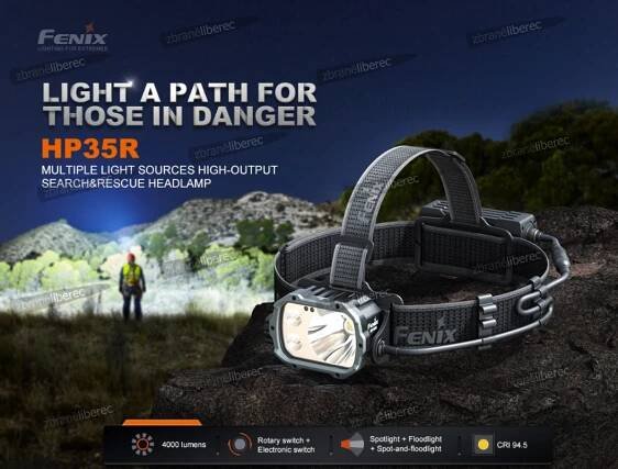 Nabíjecí čelovka Fenix HP35R SAR — Zbraně Liberec, zbraně, pistole, střelivo a lovecké potřeby