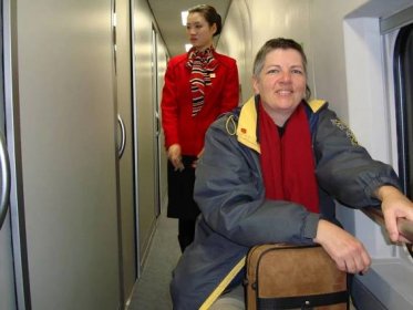Ruth Anderson well rested arriving in Wuxi on the fast train from Beijing.