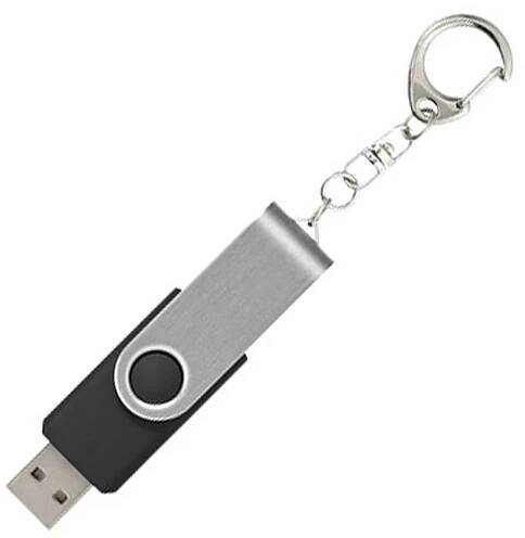 Twister stříbr.-černý USB flash disk,přívěsek,1GB