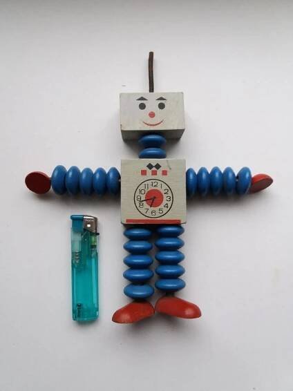 ROBOT Emil dřevěná hračka TOFA Semily 60-tá léta