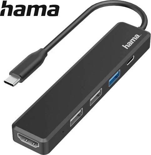 Hama USB-C hub 5 portů 4K HDMI adaptér černý