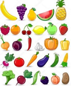 Kreslený zelenina a ovoce Stock Vektor od ©virinaflora 25235739