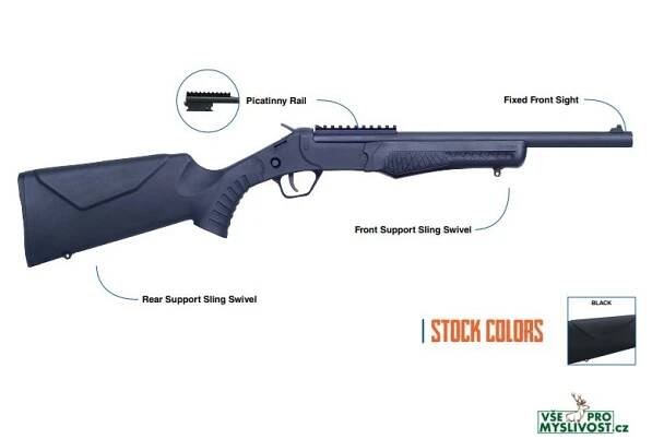 Puška jednoranná Rossi, Model: Montenegro Survival, Ráže:.45 Colt, hl: 16" (42cm), černá - vsepromyslivost.cz - Vše pro les, lov a myslivost