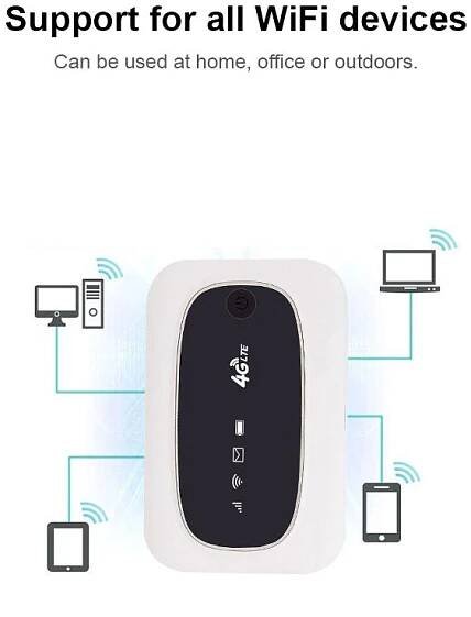 4G LTE CAT4 150M odemčený mobilní MiFi přenosný hotspot bezdrátový Wifi router SIM karta (bílá)