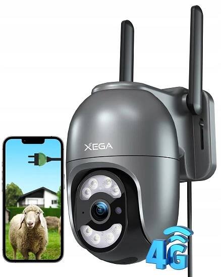 XEGA 4G LTE Venkovní SIM kamera 24/7 Nahrávání IP66 Detekce pohybu