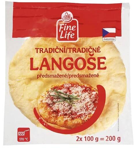Fine Life Langoše tradiční mraž. 2 x 100 g - Palačinky, langoše, tortily, Hotová jídla, Mražené