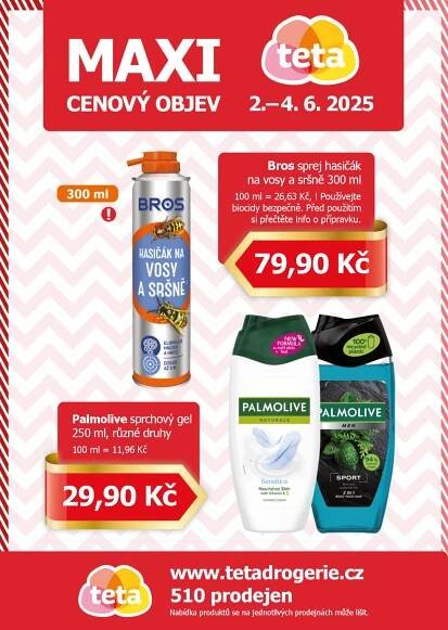 Leták Teta drogerie - Maxi cenový objev - strana 1