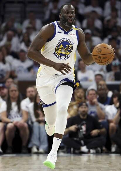 Draymond Green #23 of the Golden State Warriors takes the ball up the court during the first quarter of Game Five of the Western Conference Second Round NBA Playoffs