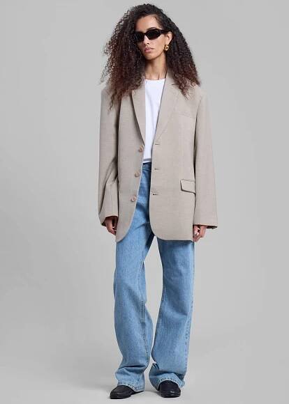Shop the look image for Gelso Oversized Blazer - Light Taupe Melange