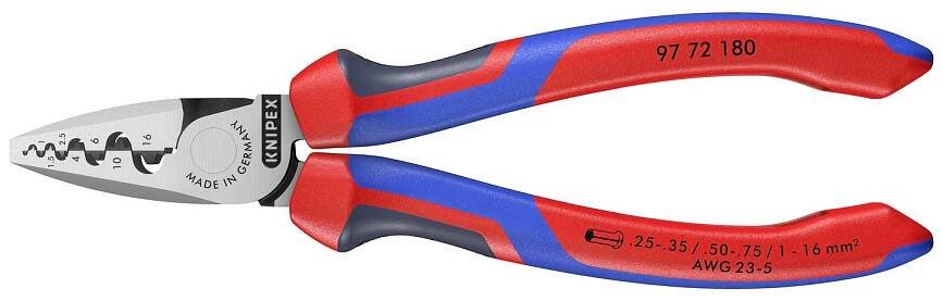 Knipex 97 72 180 97 72 180 krimpovací kleště dutiny na kabely, 0.25 do 16 mm²
