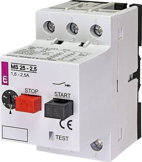 004600070 MS25-2,5 Spouštěč motoru, 1,6 - 2,5 A, ETI