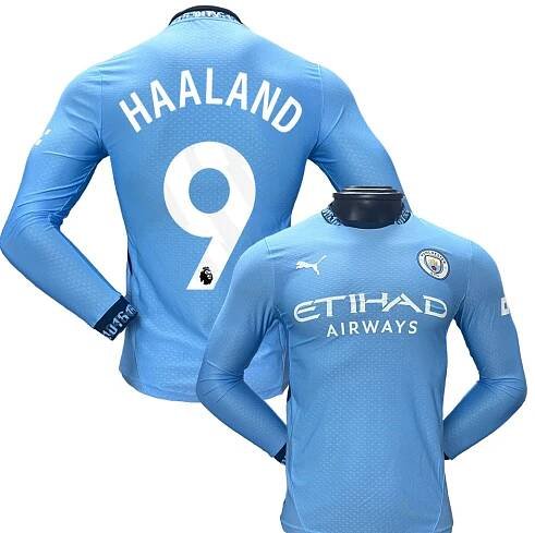 Manchester City Domáci 24/25 s Haaland 9 potlacou Dlhé Rukávy