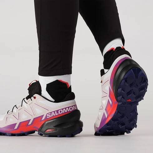 Dámské trailové běžecké boty Salomon SPEEDCROSS 6 W L41743200 - white/sparkling grape/fiery red - Sportovna