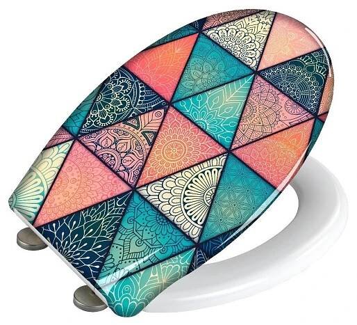 WC sedátko se snadným zavíráním Wenko Easy Geometry, 44,5 x 37 cm