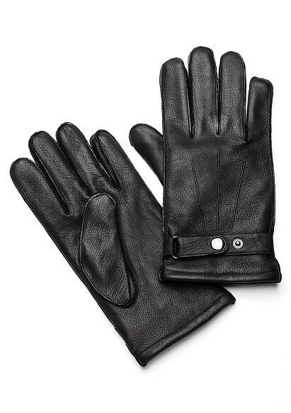 Hirschlederhandschuhe Schwarz