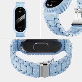Transparentní řemínek na hodinky Candy pro náramek Xiaomi Band 7 6 5 4 3 Náramek Resin Wristband + sada ochranného pouzdra pro Miband 5 6 7 correa Belt mi pouzdro na hodinky