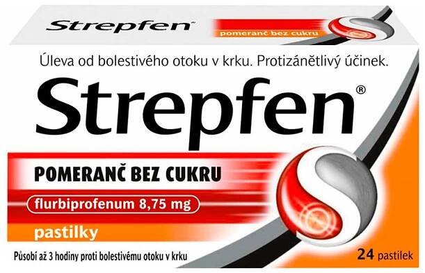 STREPFEN S POMARANČOVOU PRÍCHUŤOU BEZ CUKRU
