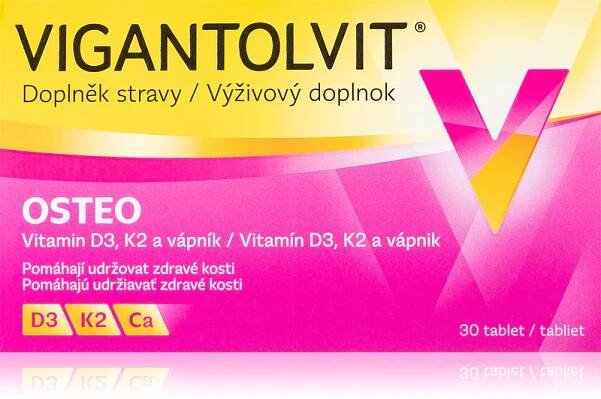 Vigantolvit Osteo tablety pro podporu zdraví kostí a zubů
