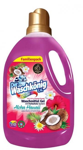 Waschkonig Gel na praní Barva Parfémovaná Vůně Aloha Hawaii 3,305L 110pr