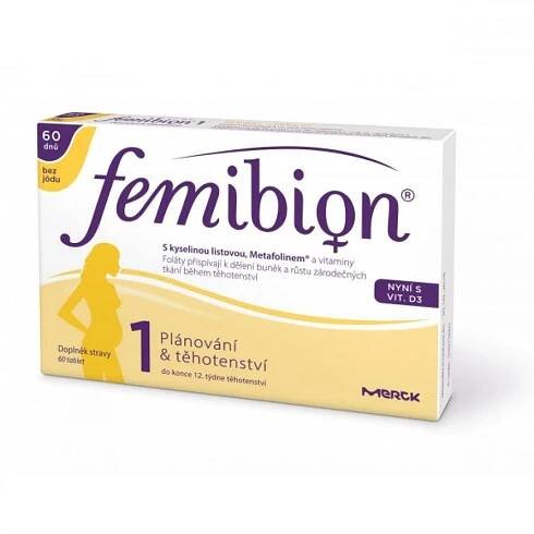 FEMIBION 1 s vitaminem D3 bez jódu 60 tablet - Lékárna Damona