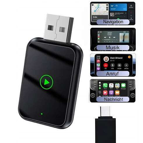Bezdrátový 2v1 Apple Carplay Android AUDIO PŘIJÍMAČ WIFI BLUETOOTH ADAPTÉR