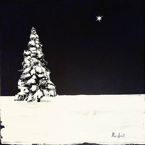 Noel  / Acrylique sur toile / 80 x 80 cm