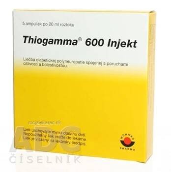 THIOGAMMA 600 INJECT  5X20ML/600MG Injekční roztok (Žaludek a střeva)