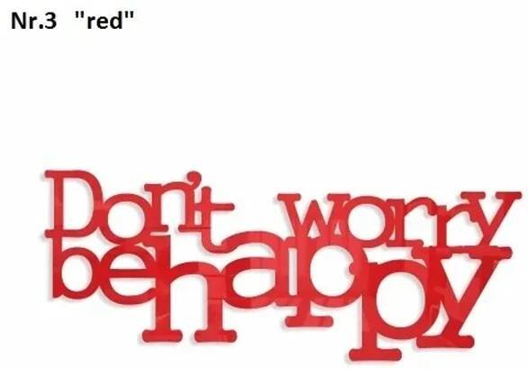 Don't worry be happy dekorace na zeď Tmavě modrá