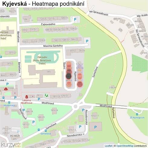 Mapa Kyjevská - Firmy v ulici.