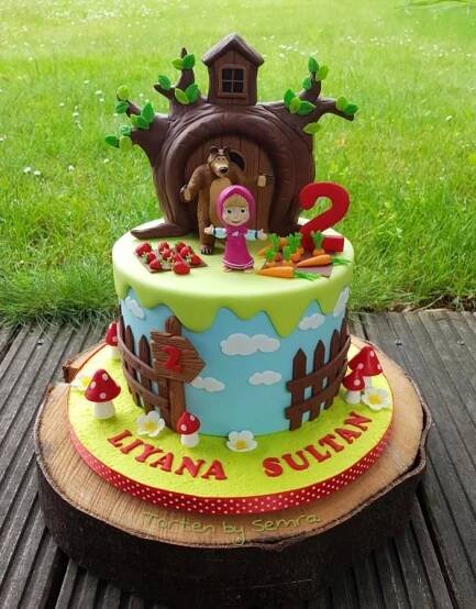 Masha and the Bear | Cartoon birthday cake, Baby birthday cakes, Ocean birthday cakes