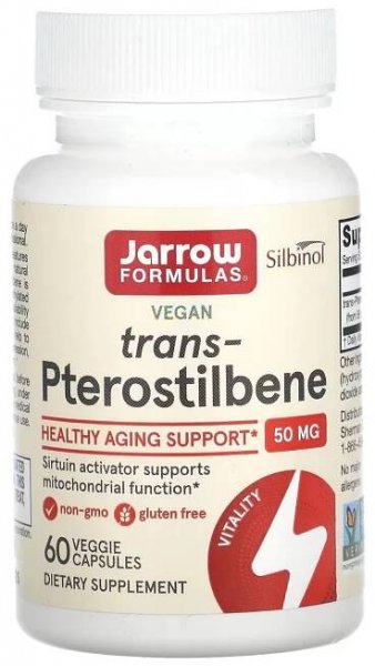 Jarrow Formulas trans-Pterostilbene, 50 mg, 60 veg kapslí